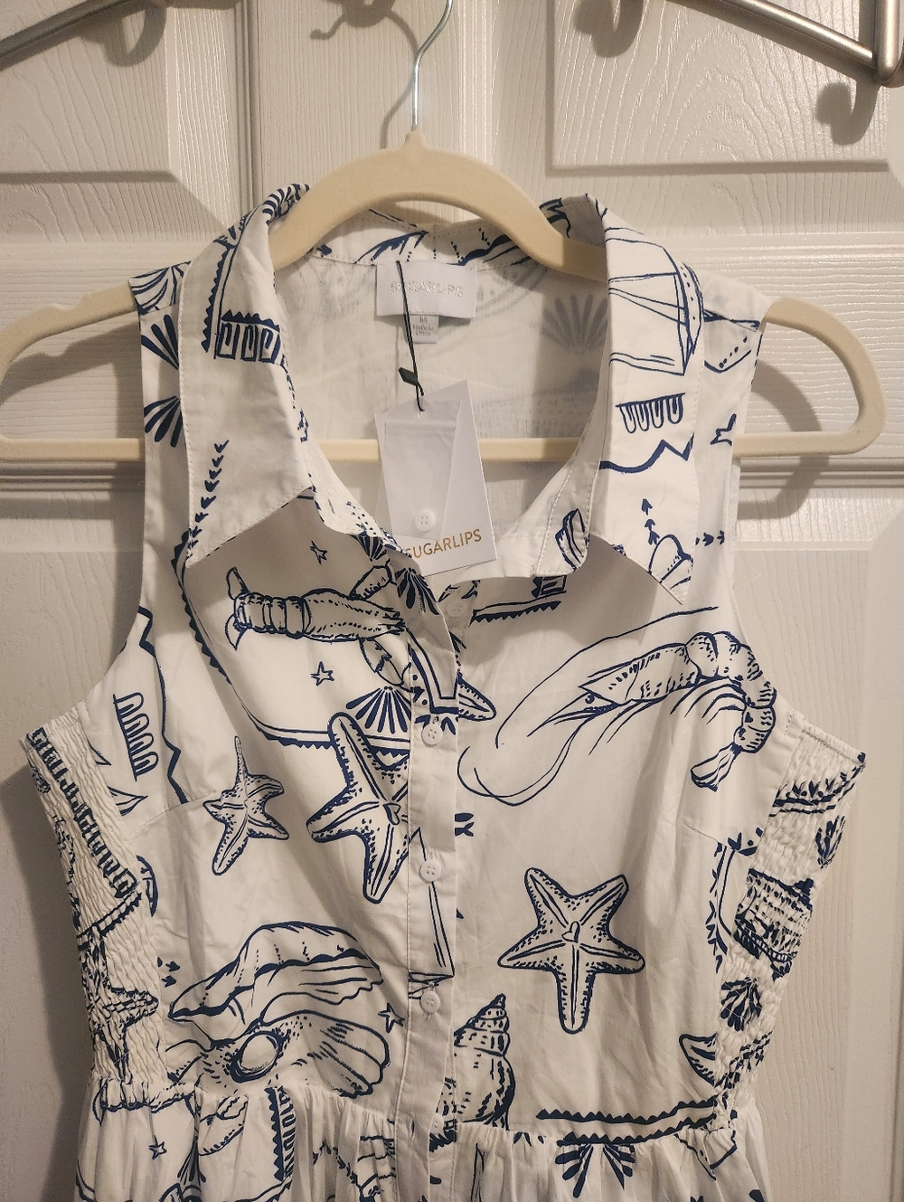 NWT Sugar Lips Button Down Nautical Midi Dress - Picture 3 of 7